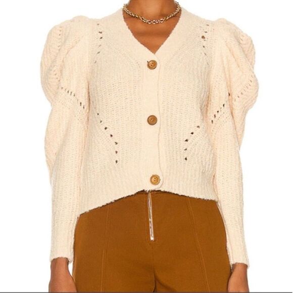 NWT Ulla Johnson Emmy Cardigan in Dawn Cream - Picture 2 of 9